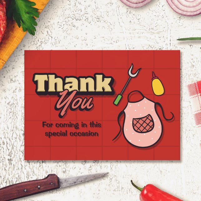 Carte De Remerciements Baby-Q Shower - BBQ Thank You Card (Baby-Q Shower - BBQ Thank You Card)
