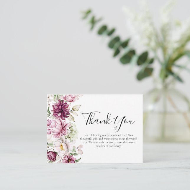 Carte de remerciements Baby shower (Debout devant)