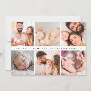 Carte De Remerciements Baby Shower 6 Photos Collage Simple