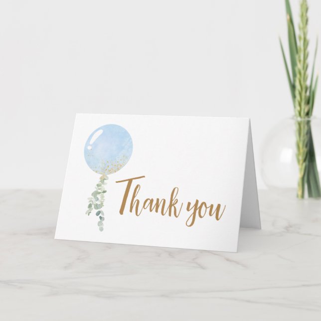 Carte De Remerciements Baby shower à bulle Oh Boy (Devant)