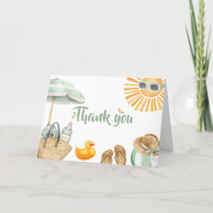 Carte De Remerciements Baby shower à éclaboussures vertes