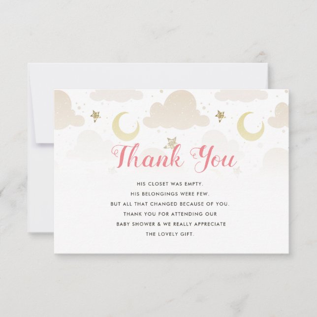Carte De Remerciements baby shower à étoile torride (Devant)