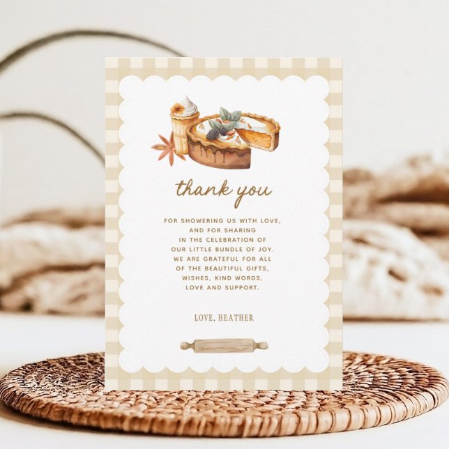 Carte De Remerciements Baby shower à tarte Little Cutie citrouille (Créateur téléchargé)
