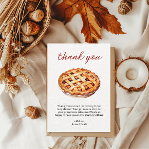 Carte De Remerciements Baby shower à tarte Little Cutie En vichy automne