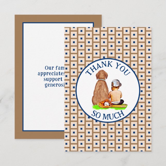 Carte De Remerciements Baby shower À Thème De Baseball (Devant / Derrière)