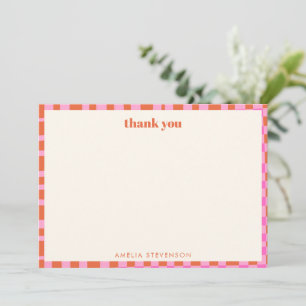 Carte De Remerciements Baby Shower Abstrait Rose Orange Personnalisé