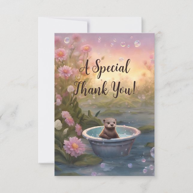 Carte De Remerciements Baby shower adorable (Devant)