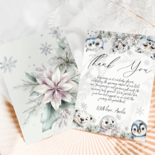 Carte De Remerciements Baby Shower Animaux Arctiques