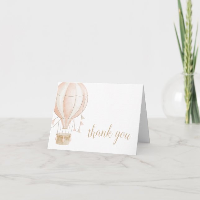 Carte de remerciements Baby shower aquarelle (Devant)