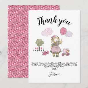 Carte de remerciements Baby shower aquarelle