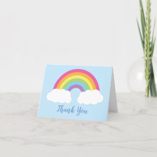Carte de remerciements Baby shower arc-en-ciel