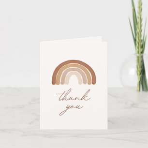 Carte De Remerciements Baby shower arc-en-ciel Boho Terracotta