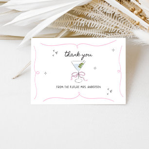 Carte De Remerciements Baby Shower au Verre à Martini Illustré