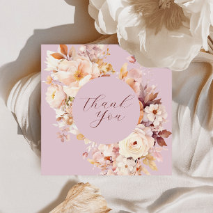 Carte De Remerciements Baby shower automnal sur le thème floral vintage l