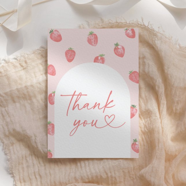 Carte De Remerciements Baby shower aux fraises (Créateur téléchargé)