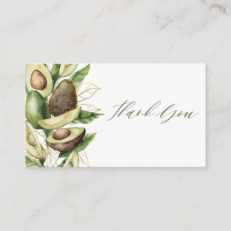 Carte de remerciements Baby shower Avocado