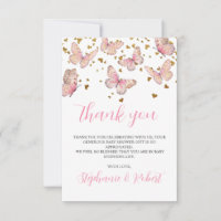 Baby shower Baisers à papillon rose et or