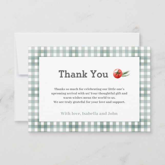 Carte De Remerciements Baby shower barbecue bébé-Q (Devant)