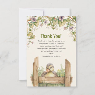 Carte De Remerciements Baby shower bébé canard