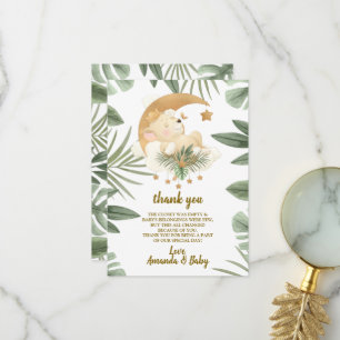 Carte de remerciements Baby shower bébé Lion Safar