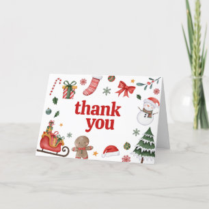 Carte De Remerciements Baby shower bébé Noël Père Noël