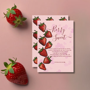 Carte De Remerciements Baby shower Berry Sweet Strawberry Hearts