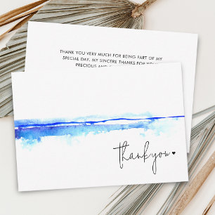 Carte De Remerciements Baby Shower Bleu Aquarelle Moderne