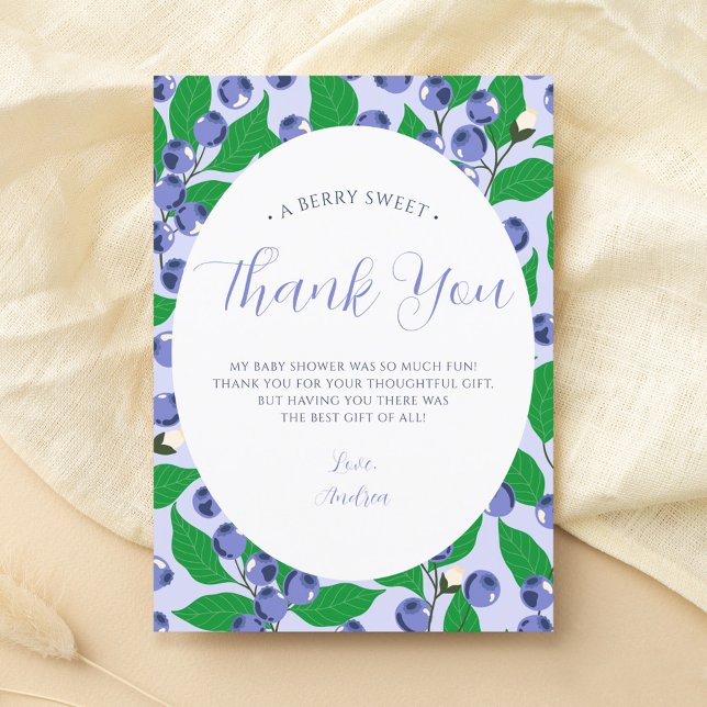 Carte De Remerciements Baby shower bleu bleuet doux (Créateur téléchargé)