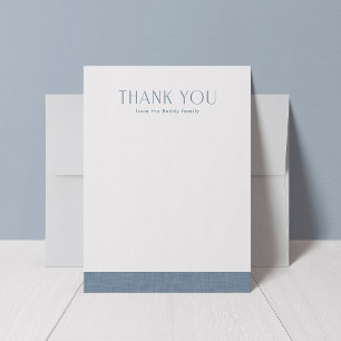 Carte De Remerciements Baby shower bleu cambray simple