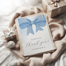 Baby shower bleu-duvet en aquarelle