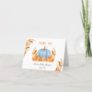 Carte de remerciements Baby shower bleu petit Citr