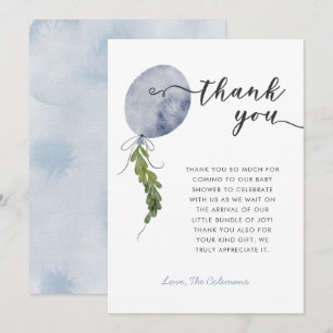 Carte De Remerciements Baby shower Blue Balloon Garland