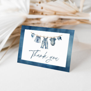 Carte De Remerciements Baby shower Blue Jean, Baby shower occidental