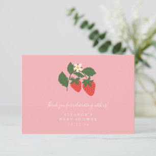 Carte De Remerciements Baby Shower Bohème Vintage Rose Été
