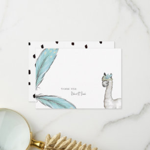 Carte De Remerciements Baby shower Boho Llama Custom Thank You Note