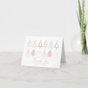 Carte De Remerciements Baby shower Boho Pink Christmas Trees