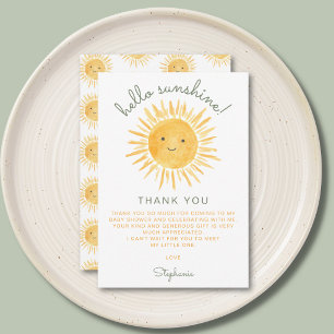 Carte De Remerciements Baby Shower Bonjour Soleil