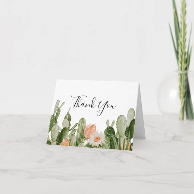 Carte de remerciements Baby shower Cactus (Devant)