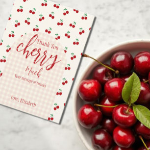 Carte De Remerciements Baby shower cerises