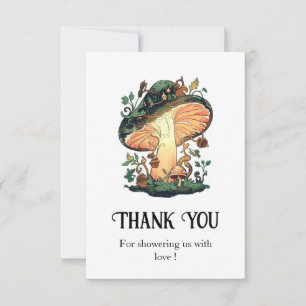 Carte De Remerciements Baby Shower Champignon Joli et Féérique