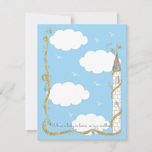 Carte de remerciements baby shower, Château Gold/S (Devant)