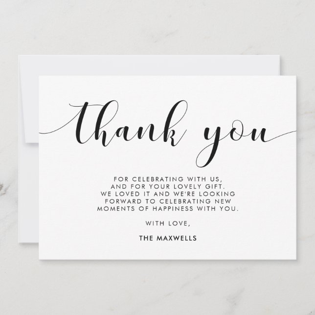 Carte De Remerciements Baby shower chic élégant (Devant)
