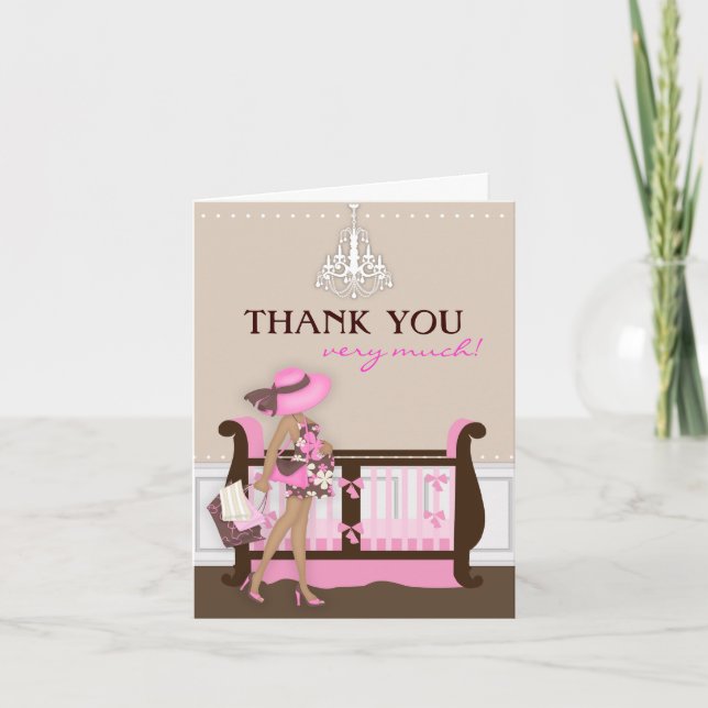 Carte de remerciements Baby shower Chic Modern Mom (Devant)