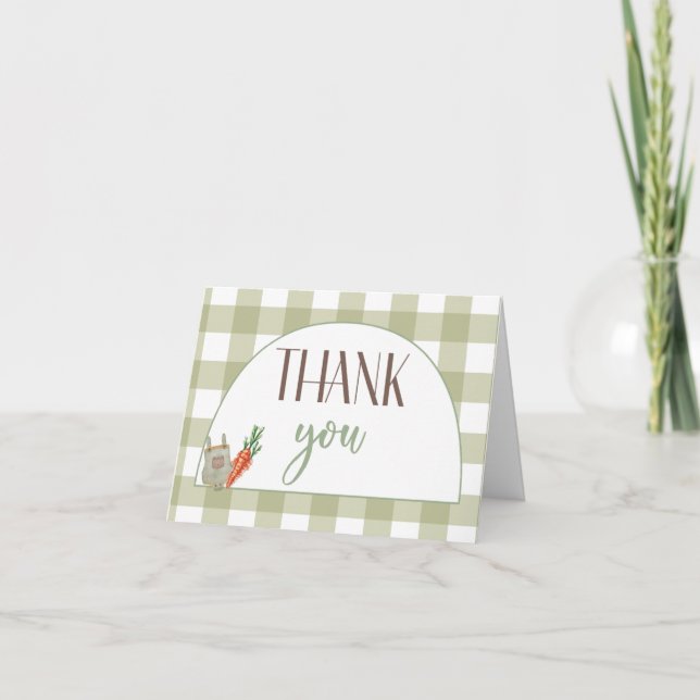 Carte De Remerciements Baby shower Chic Pays Cultivé Localement (Devant)
