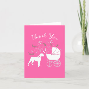 Carte De Remerciements Baby shower Chien Boxer Chien Chien Chien Chien ro