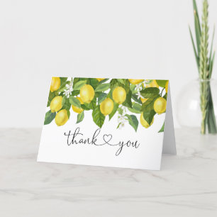 Carte de remerciements Baby shower citron