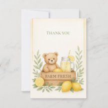 Carte de remerciements Baby shower citron
