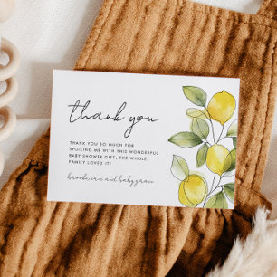 Carte De Remerciements Baby shower citron