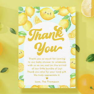 Carte De Remerciements Baby shower citron