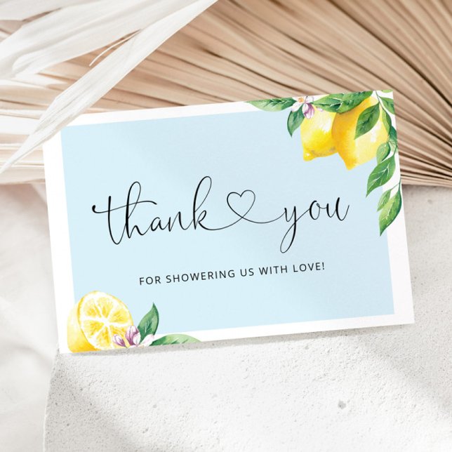 Carte de remerciements baby shower citron bleu (Créateur téléchargé)